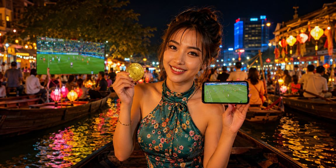 Chợ đêm Huế về khuya — người trẻ dùng điện thoại tham gia casino và tìm mã ưu đãi trực tuyến